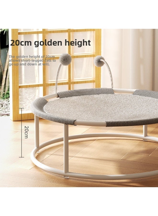 Elevated Cat Hammock Bed – Breathable & Warm Raised Cat Lounger, Moisture-Proof, Stable Metal Frame, 45cm Diameter x 20cm Height - Image 4